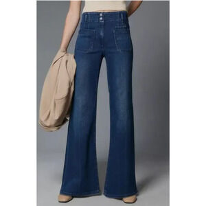 Anthropologie Maeve Junie High-Rise Wide-Leg Jeans 27 NEW